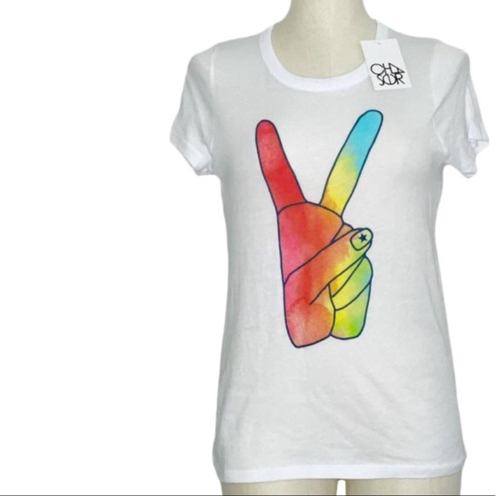Chaser Rainbow Peace Sign Tee